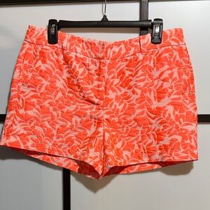 LOFT Coral Leaf-Print Shorts